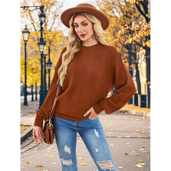 ✨ Women’s Puff Sleeve Turtleneck Sweater | Lightweight Knit Pullover ✨ - Picture 2 of 5